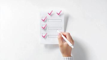 Realistic sticky note with to-do checklist for task management and organization photo