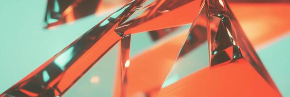 Fragmented geometric shapes create dynamic visual impact against a bright backdrop photo
