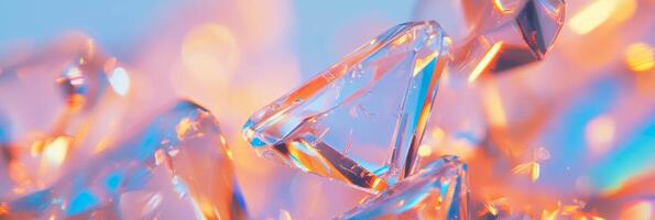 Intricate patterns of abstract ice crystals reflecting light in vibrant colors photo