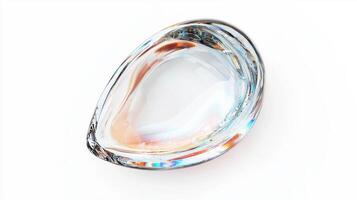 Elegant empty teardrop shaped glass object for modern design and decor photo