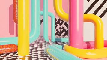 Vibrant abstract background with colorful podium for modern design photo