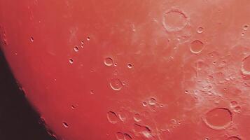 Abstract lunar surface with red texture capturing celestial chaos in artistic style photo