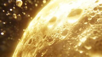 Golden moon texture in abstract chaos design for creative artwork photo