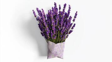Realistic lavender bouquet in a sachet for aromatherapy and home decor photo