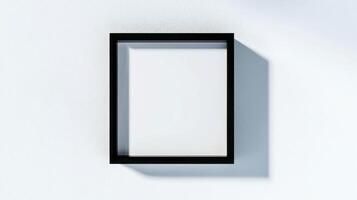 Minimalist design with empty square picture frame for wall art or home decor photo