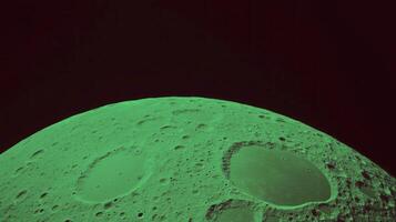 Abstract chaos concept with moon and lime green texture photo