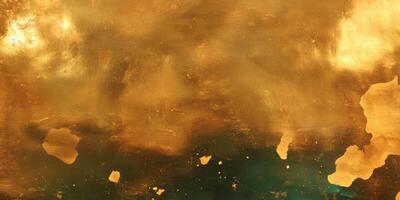 Deep antique gold wall texture with intense grunge and dark shadows photo