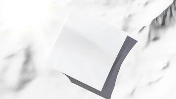 Minimalist realistic sticky note on textured surface for creative design concepts photo