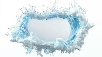 Dynamic wave shape with splashing water for artistic designs photo