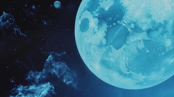 Abstract lunar texture with chaotic cosmic elements in night sky photo