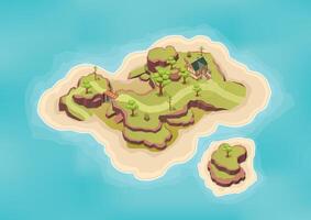Isometric beautiful natural island with trees vector