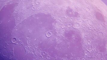 Enigmatic moon surface with violet texture and chaotic details photo