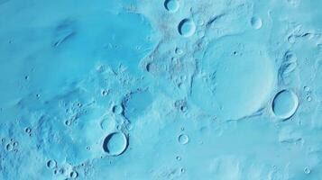 Abstract blue texture with chaotic crater-like patterns and moon-inspired design photo