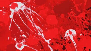 Dynamic abstract chaos with red and white grunge overlay texture photo