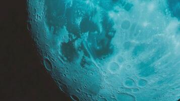 Cyan moon texture with chaotic patterns for dreamy artistic designs photo
