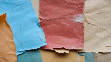Colorful craft paper texture with chaos and raw style for creative design projects photo