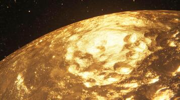 Abstract bronze moon texture with chaotic surface in night sky for art design photo