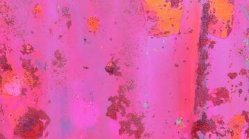 Abstract grunge magenta texture with contrasting color overlay and chaotic patterns photo