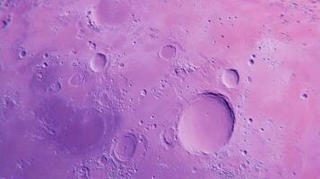 Mysterious violet moon surface with craters and texture for creative design photo