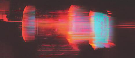 Glitch text with distorted letters creating an abstract digital error effect photo