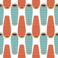 Simple sleeping bag seamless pattern on white background. Summer camp pattern design in hand drawn flat style for scrapbooking, textile, wrapping, banner vector