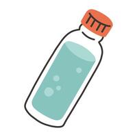 Hand drawn flat water bottle drawing Isolated on white background. Simple design element. vector