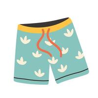 Beach shorts, summer short in flat style. Summer element. Flat of blue man pants isolated on white background. vector