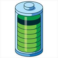 Recycle full battery icon. Eco friendly power concept illustration for web design, isolated on white background. vector