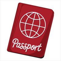 Vibrant passport illustration in color, isolated on white background. Ideal for travel documents, visa applications, and international identity concepts. Flat design. vector