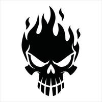 Dark skull logo in a bold, edgy style. Ideal for gaming, horror, or biker themed designs and branding visuals. illustration on isolated background. vector
