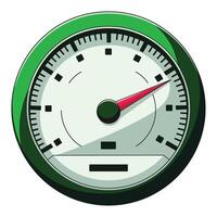 Speedometer icon in flat style isolated on white background. illustration ideal for automotive themes, spare parts symbols, dashboard elements, and vehicle interface designs. vector