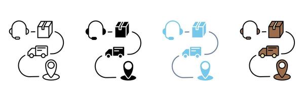 supply chain concept line icon. Simple element illustration. vector