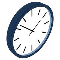 Wall clock icon in isometric design. illustration isolated on white background, perfect for web and time-related graphics. vector
