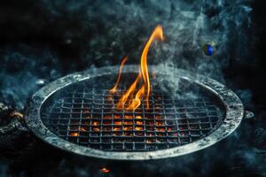 Cooking Over Fire A Cinematic Symphony of Heat Smoke and Grill Mark Magic photo
