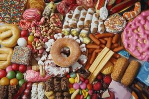A Colorful Assortment of Sweet Treats Creating an Appealing and Indulgent Culinary Presentation photo