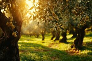 The Olive Tree Grove An Afternoon of Green Beauty Under The Golden Sunlight Shade photo