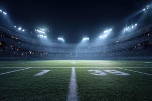 American football stadium at night with lights photo