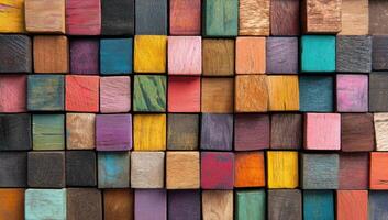 Colorful wooden blocks background photo