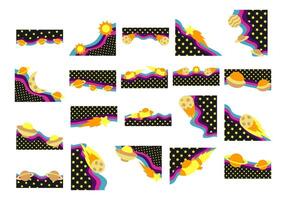 Flat Colorful Groovy Space Border vector