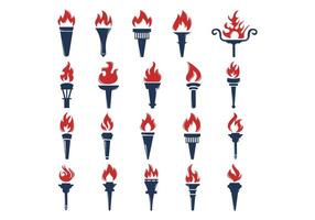 Minimalist Fire Torch Icon Element vector