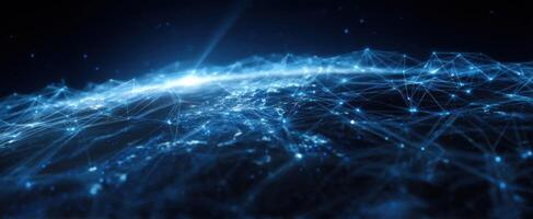 The earth is surrounded by a network of lines photo