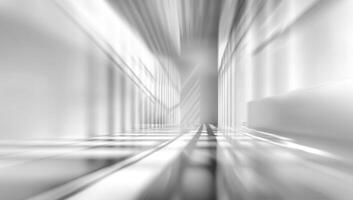 Abstract motion blur of a white and black hallway photo
