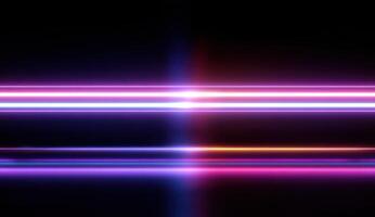 Abstract neon lights on black background photo