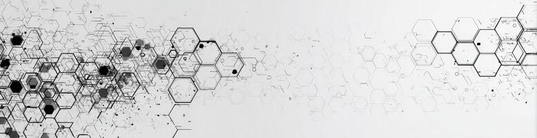 A black and white image of a hexagon pattern photo