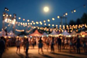 A crowd of people at a music festival photo