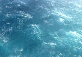 A view of the ocean from above with waves photo