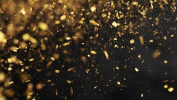 A Shower of Golden Delight Exploring the Beauty of Glimmering Confetti Particles in Motion Creating Joy and Festivity with Sparkling Visuals and Captivating Moments photo