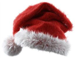 Festive Red Santa Hat with White Fur Trim and Pom Pom Symbolizing Christmas Holiday Traditions and Cheer Celebrations Winter Season photo