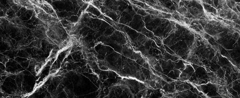 Classic Dark Marble Stone Aesthetic With Elegant White Veins and Black Background Displaying High Resolution Material Texture Pattern Design photo