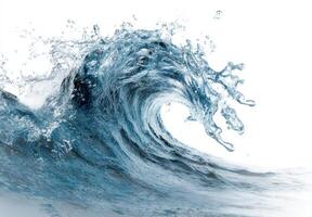 The Dynamic Splendor of a Cresting Ocean Wave A Symphony of Blue Water Energy and Serene Natural Beauty Displayed in a Mesmerizing Aquatic Performance photo